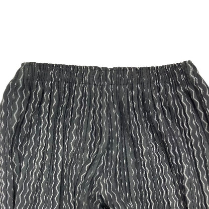 イッセイミヤケ プリーツプリーズ ワイドパンツ レディース PP61-JF533 ブラック ストライプ サイズ2 ISSEY MIYAKE PLEATS PLEASE 【AFB4】