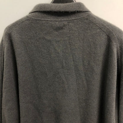 中古◆キャッシュ＆バルバ モンゴリアンカシミヤ エルボーパッチ ポロ ニット カシミヤ100％ グレー メンズ  サイズ4 cash & barba 【AFB43】