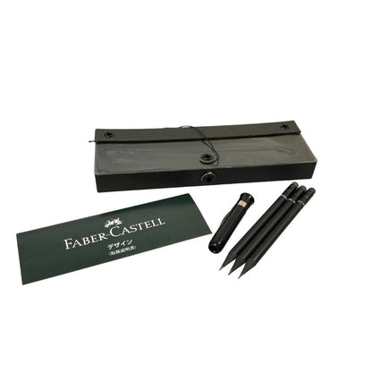 ファーバーカステル 鉛筆 3本セット カステル9000番 ブラック パーフェクトペンシル キャップ シャープナー付 FABER-CATELL【AFI22】