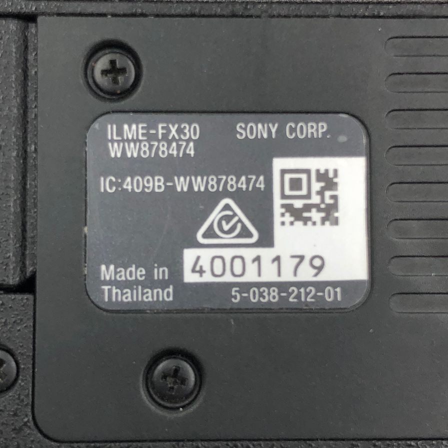 ソニー デジタルカメラ プロフェッショナルカムレコーダー シネマライン FX30 ILME-FX30B ブラック SONY Cinema Line【AFI23】【中古】
