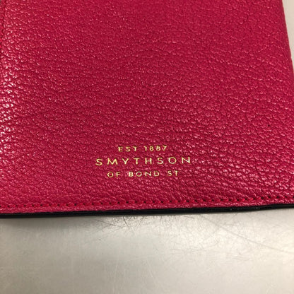 スマイソン パスポートケース レザー ピンク×ネイビー レディース SMYTHSON【AFI12】【中古】