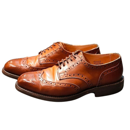 トリッカーズ レザーシューズ ニューバリー フルブローグ レザー ブラウン サイズ6 メンズ Tricker's NEWBURY ビジネスシューズ 約25.0cm【LA】【中古】