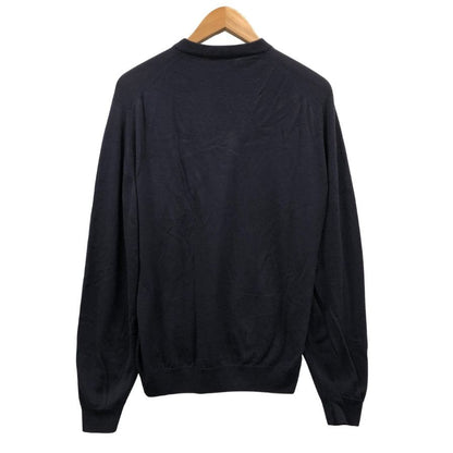美品◆ジョンスメドレー ヘンリーネックセーター ネイビー メンズ サイズM JOHN SMEDLEY 【AFB14】