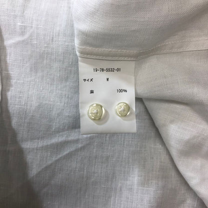 中古◆ビームス ブルックスブラザーズ 別注 半袖 リネン プルオーバー シャツ ホワイト Mサイズ  BEAMS 【AFB2】