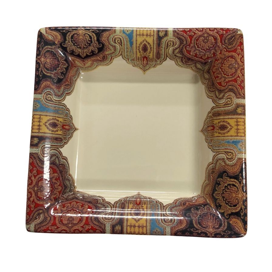 エトロ アッシュトレイ 灰皿 総柄 ブラウン系 ETRO【AFI15】【中古】