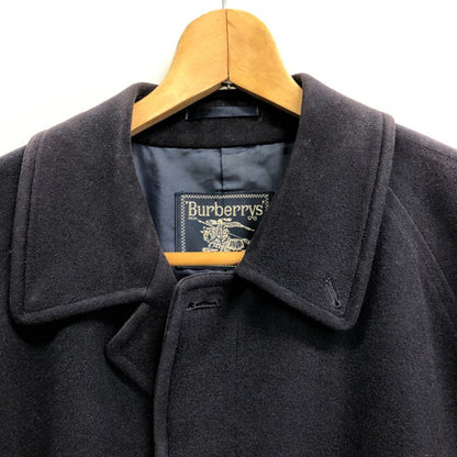 中古◆バーバリー バルカラーコート 90年代 旧タグ ウール×カシミヤ ネイビー メンズ サイズ180  Burberry 【AFF20】