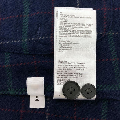 中古◆ユニクロ アンダーカバー ネルシャツ 長袖 コットン チェック コラボ ネイビー メンズ サイズM UNIQLO UNDERCOVER 【AFB46】