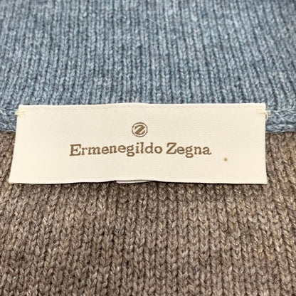 美品◆エルメネジルド ゼニア ニット ハーフジップ カシミア混 ブラウン メンズ サイズM Ermenegildo Zegna 【AFB11】
