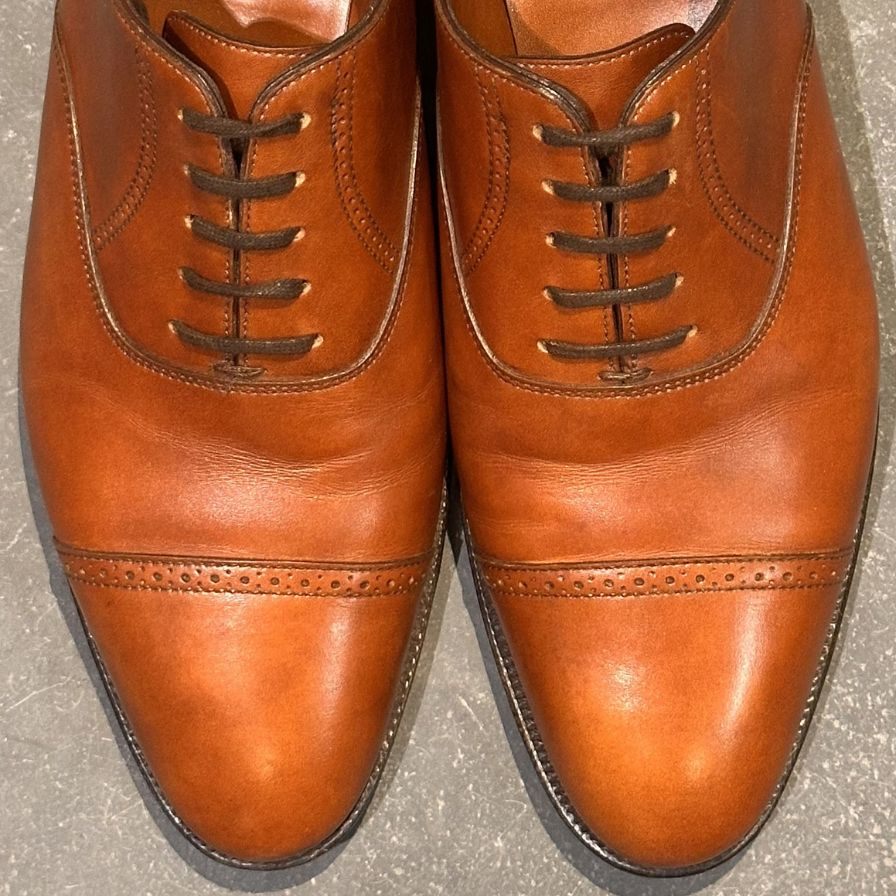 ジョンロブ レザーシューズ フィリップ2 パンチドキャップトゥ カーフ 7000ラスト ブラウン メンズ サイズUK6E JOHN LOBB Philip II ビジネスシューズ 約24.5cm【LA】【中古】