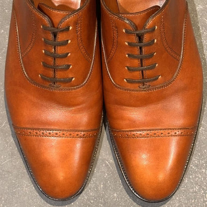 ジョンロブ レザーシューズ フィリップ2 パンチドキャップトゥ カーフ 7000ラスト ブラウン メンズ サイズUK6E JOHN LOBB Philip II ビジネスシューズ 約24.5cm【LA】【中古】