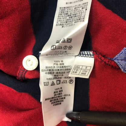 美品◆ブルックスブラザーズ ラガーシャツ ボーダー レッド ネイビー メンズ サイズS Brooks Brothers 【AFB43】