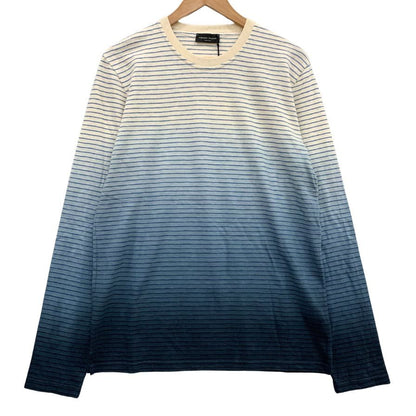 未使用◆ロベルトコリーナ クルーネックロングTシャツ ブルーグラデ メンズ 46サイズ Roberto Collina 【AFB23】