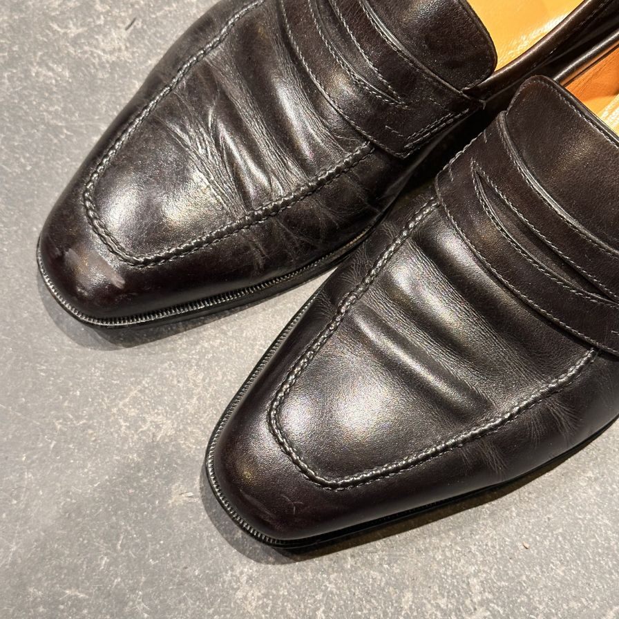 タニノクリスチー ローファー ブラック カーフ サイズUK7 TANINO CRISCI ローファー 約25.5cm【LA】【中古】