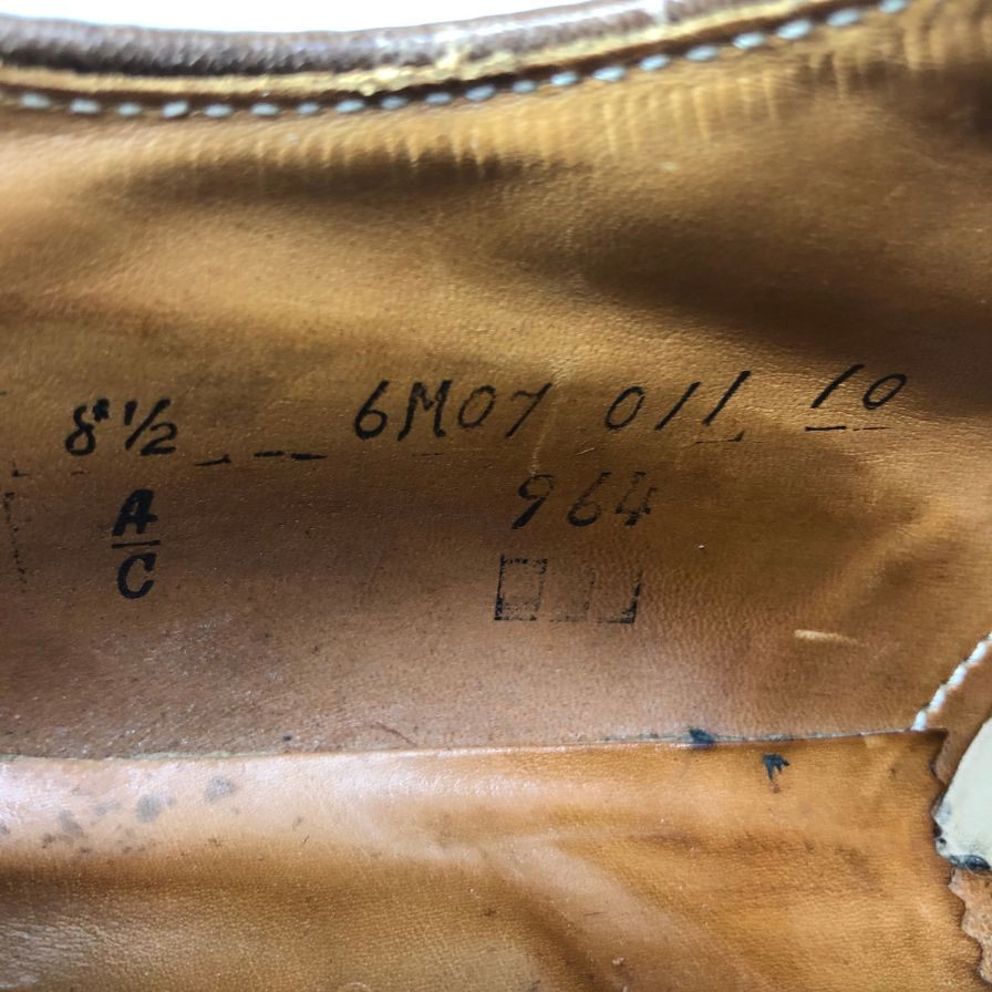 オールデン レザーシューズ 964 Vチップ カーフ ボルドー メンズ サイズUS8.5 ALDEN 約26.5cm【YB4】
