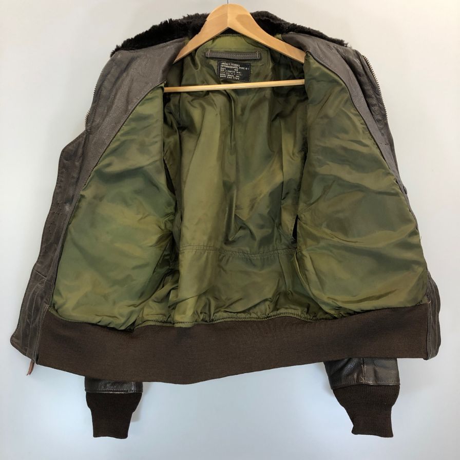 美品◆ブリルブロス レザージャケット TYPE G-1 MIL-J-7823E IDEALジップ サイズ40 メンズ ブラウン BRILL BROS 【AFG1】