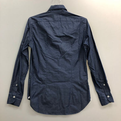 美品◆ジャンネット イプルオーバースタンドカラーシャツ ネイビー15/38 GIANNETTO 【AFB43】