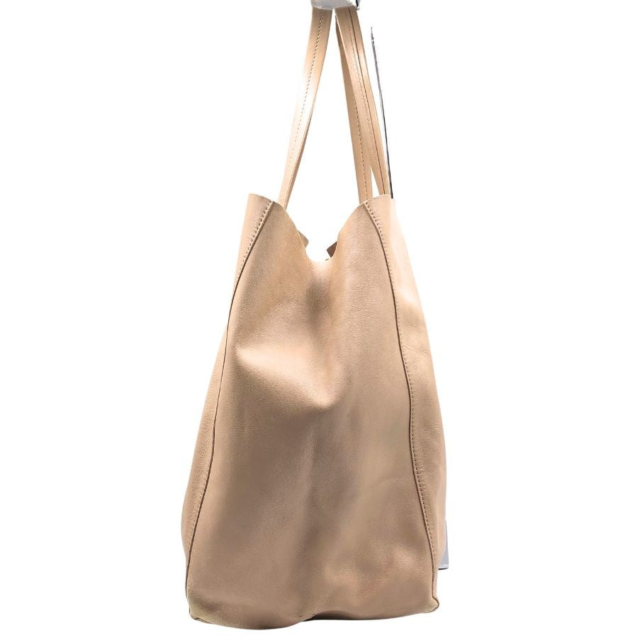 セリーヌ ホリゾンタルカバ レザー トートバッグ ピンク レディース フィービー期 CELINE horizontal cabas【AFE8】