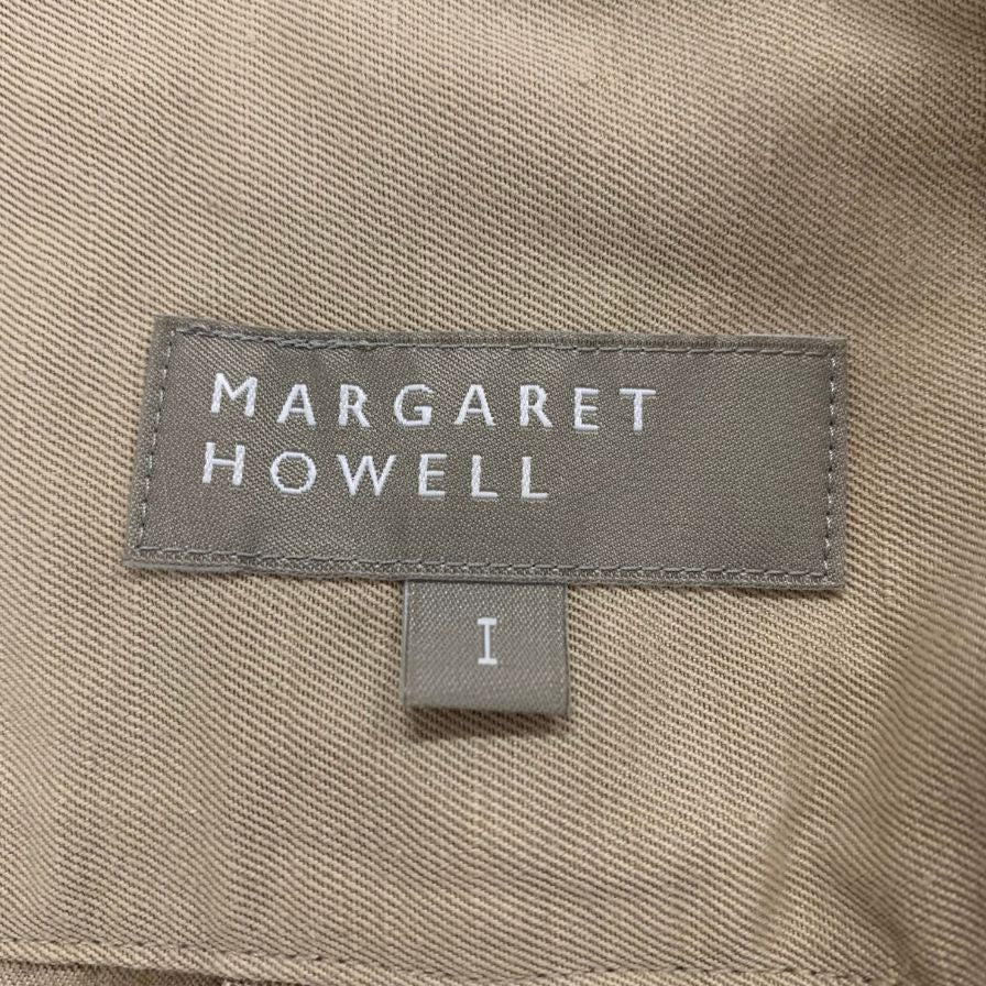 マーガレットハウエル ワンピース バンドカラー コットン ベージュ レディース サイズ1 MARGARET HOWELL 【AFB10】