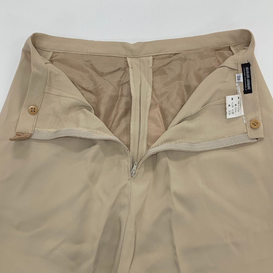 ジョルジオアルマーニ パンツ バックジップ ベージュ レディース サイズ38 GIORGIO ARMANI 【AFB37】