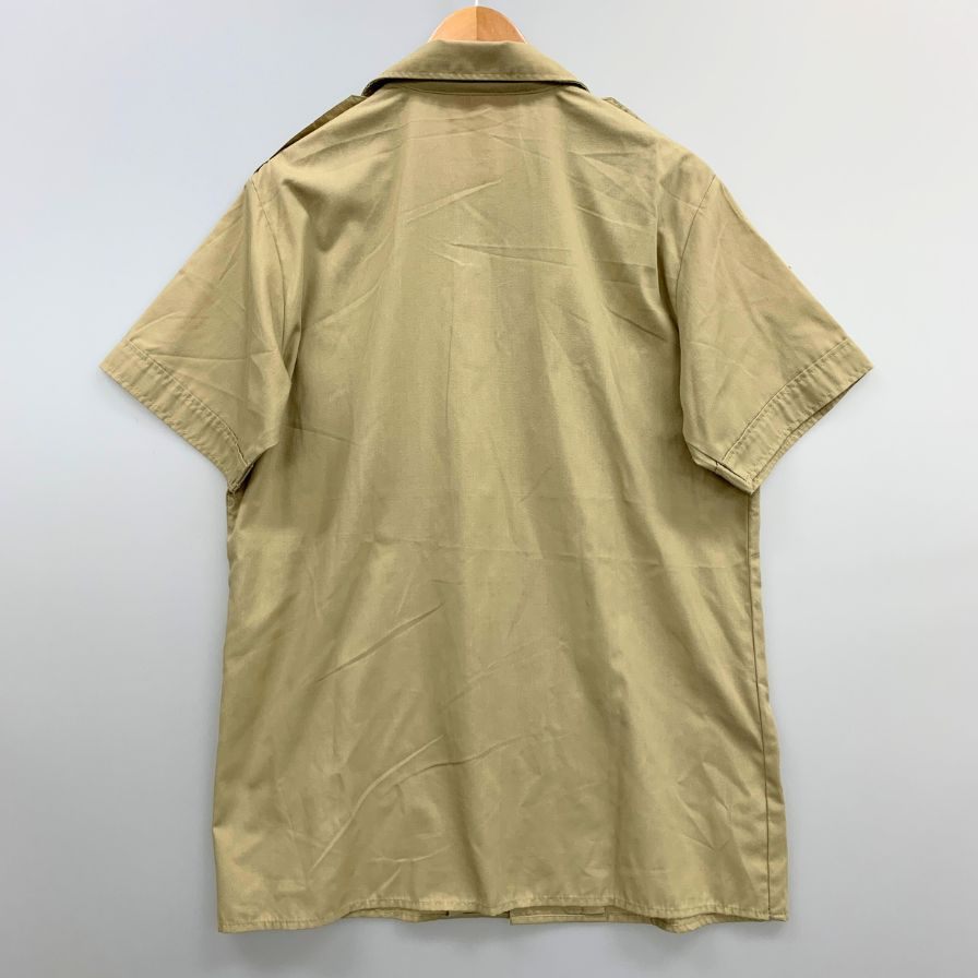 美品◆オフィシャルメンズシャツ ボーイスカウト シャツ 半袖 エポレット USA製 メンズ サイズM ベージュ系 OFFICIAL MEN'S SHIRT 【AFB44】