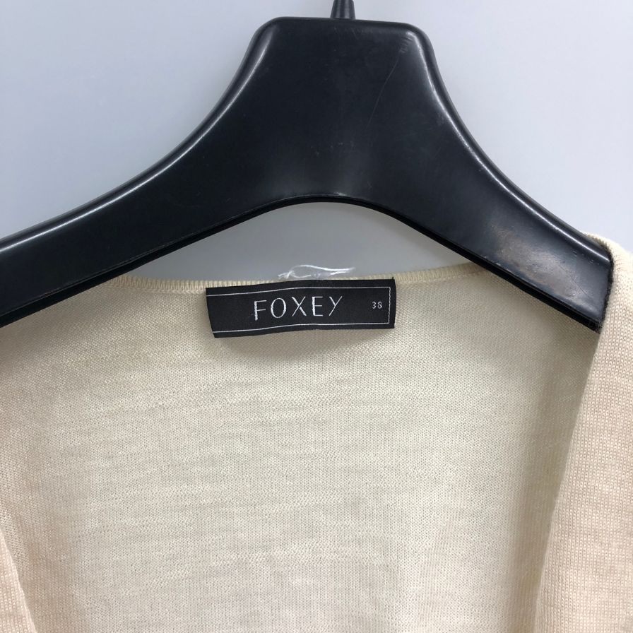美品◆フォクシー ボレロ カシミヤ×シルク レディース ベージュ サイズ38 FOXEY 【AFB28】