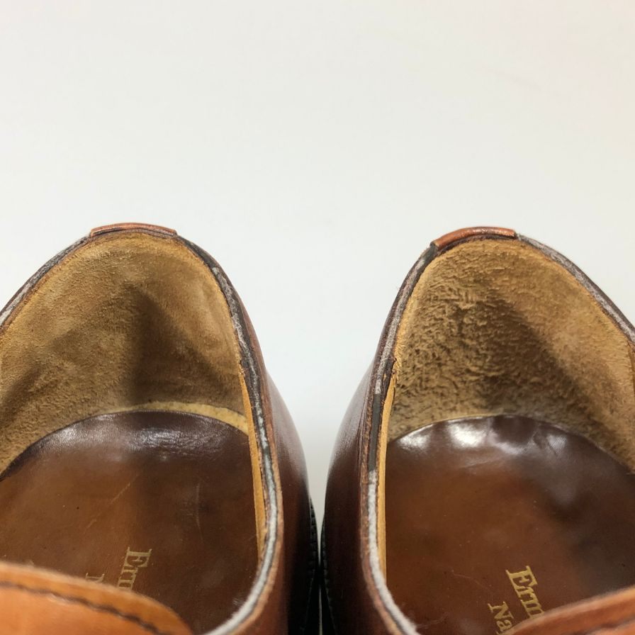 エルメネジルド・ゼニア ナポリ クチュール プレーントゥシューズ サイズ 8 ブラウン メンズ Ermenegildo Zegna Napoli COUTURE 約26.5cm【AFC36】
