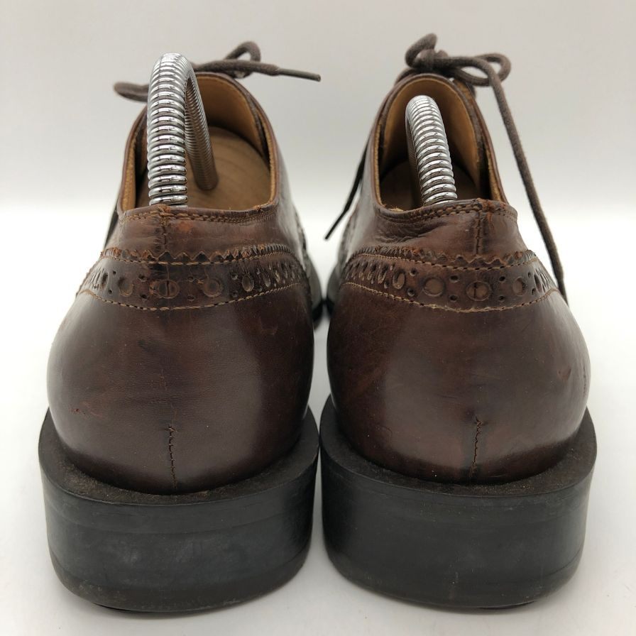 ケネスコール レザーシューズ ウィングチップ 型押し レザー ブラウン サイズ7 KENNETH COLE 約25.0cm【PTM3】