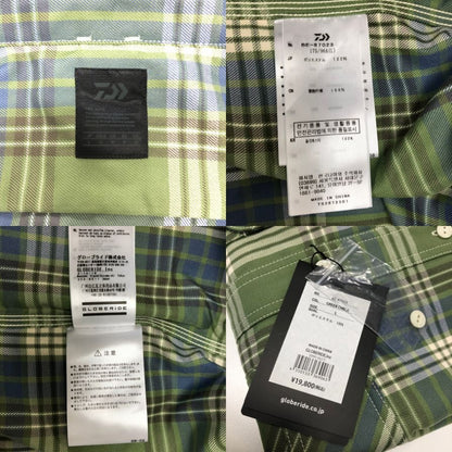 極美品◆ダイワ ピア39 BE-87023 長袖チェックシャツ グリーン サイズL DAIWA PIER39 【AFB37】