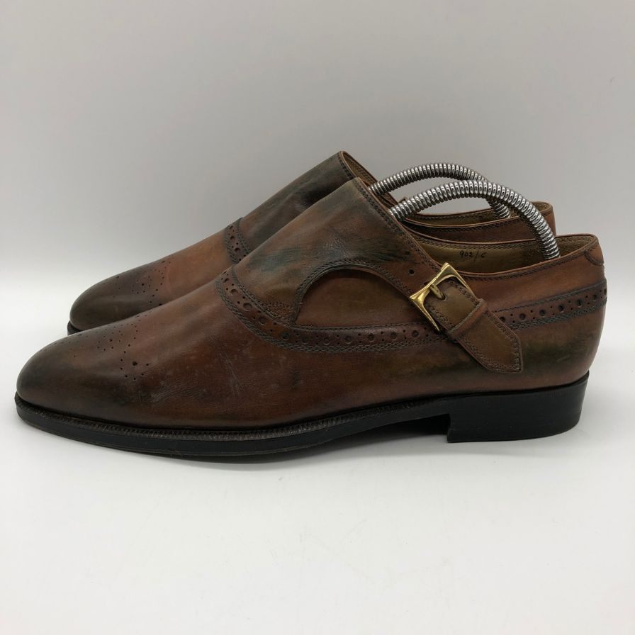 ベルルッティ レザーシューズ シングルモンク パティーヌ メダリオン プレーントゥ メンズ ブラウン系 サイズUK6 Berluti 約25.0cm【PTM】