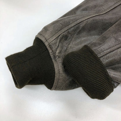 中古◆ジョン オウンビー カンパニー アウター MA-1 レザー ブラウン系 メンズ サイズM John Ownbey Company 【AFG1】