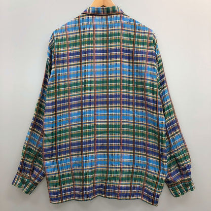 美品◆ミッソーニ チェックシャツ コットン イタリア製 ブルー メンズ サイズ 48 MISSONI 【AFB18】