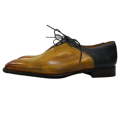 フランチェスコ べニーニョ ホールカット 2291ブラウン×ネイビー コンビ メンズ サイズ6 Francesco Benigno 約25.0cm【AFC41-2】