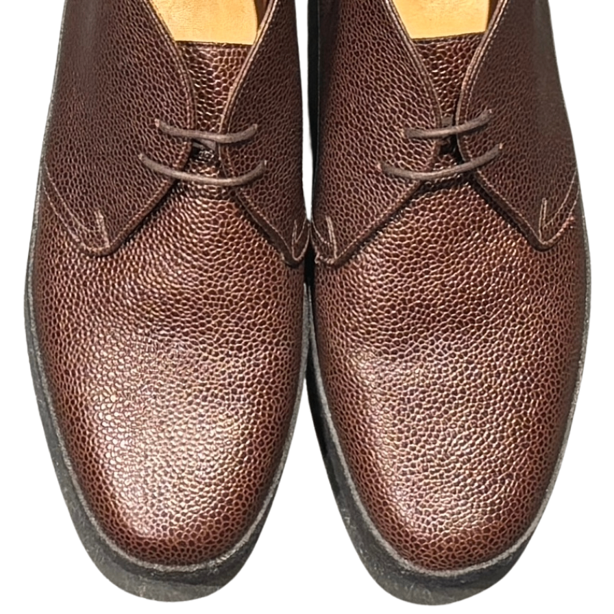 サンダース チャッカブーツ 9877WG ブリットチャッカ グレインレザー  クレープソール ブラウン メンズ サイズ6.5 SANDERS Brti Chukka ブーツ 約25.0cm【LA】【中古】