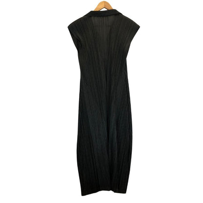 美品◆プリーツプリーズ ワンピース PP51-JH163 ノースリーブ ポリエステル レディース ブラック サイズ3 PLEATS PLEASE 【AFB33】