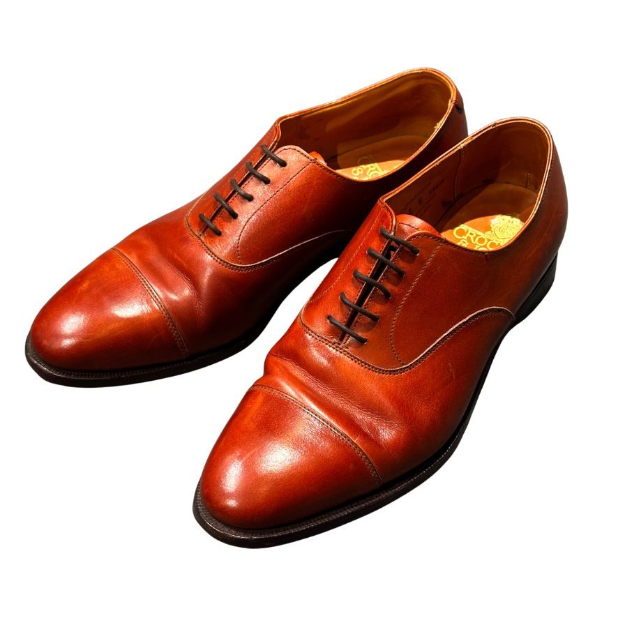 クロケット&ジョーンズ レザーシューズ  SUBS コノート ストレートチップ カーフ ブラウン メンズ サイズUK7E CROCKETT&JONES ビジネスシューズ 約25.5cm【LA】【中古】