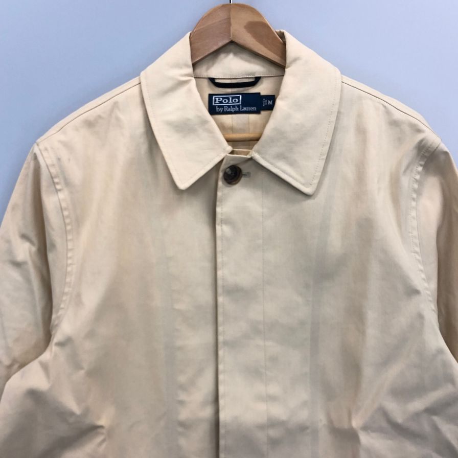 中古◆ポロラルフローレン バルカラーコート 90年代 オールド ベージュ メンズ サイズM Polo Ralph Lauren 【AFA15】