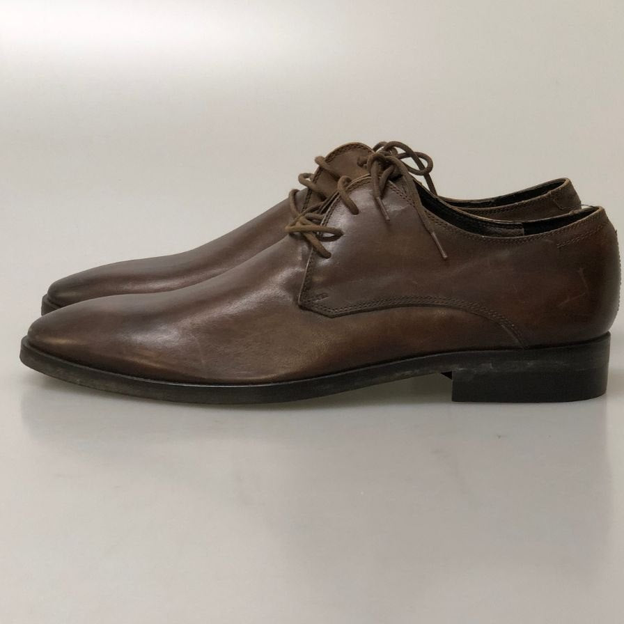 カルロメディチ レザーシューズ プレーントゥ イタリア製 メンズ サイズ40 ブラウン  CARLO MEDICI 約25.0cm【AFC52】
