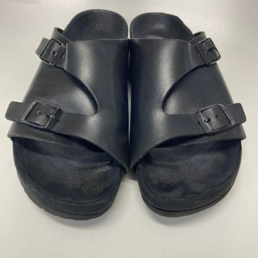 ビルケンシュトック サンダル ブラック レザー サイズ39 メンズ birkenstock 約25.0cm【PTM】