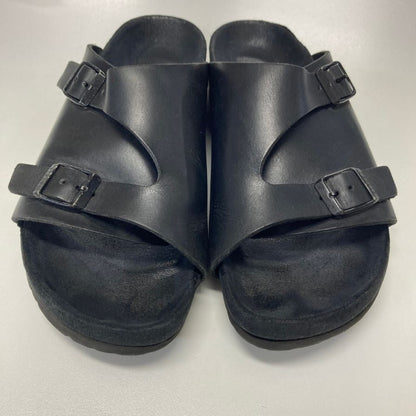 ビルケンシュトック サンダル ブラック レザー サイズ39 メンズ birkenstock 約25.0cm【PTM】