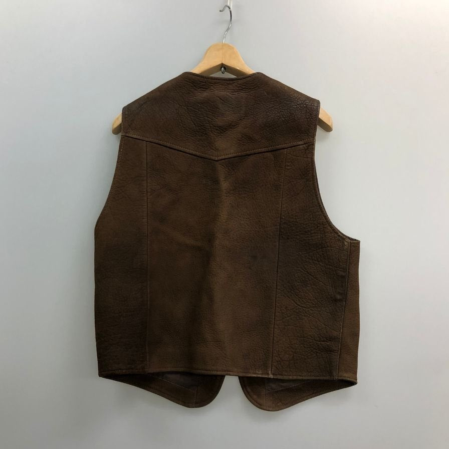美品◆コロナドレザー バイソン ベスト コンチョ ホルスター 切り替え バイソンレザー ブラウン サイズ40 CORONADO LEATHER 【AFB24】