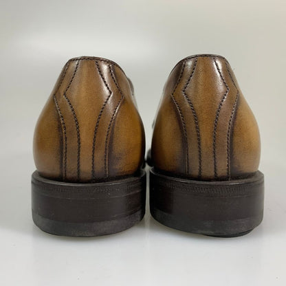 ベルルッティ カーフレザー シングルモンクストラップ ビジネスシューズ メンズ サイズ6.5 ブラウン Berluti 約25.0cm【AFD3】