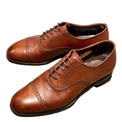 グレンソン レザーシューズ 33108 マスターピース パンチドキャップトゥ 91ラスト カーフ ブラウン サイズUK6.5D メンズ GRENSON ビジネスシューズ 約25.0cm【LA】【中古】