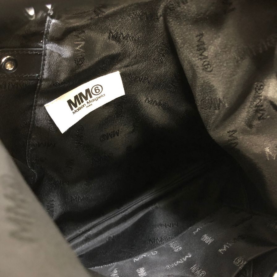 メゾン マルジェラ MM6 ジャパニーズバッグ フェイクレザー ブラック  Maison Margiela【AFE4】