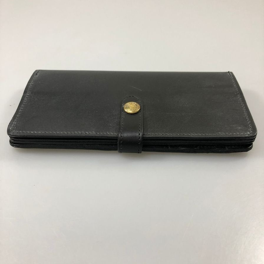 グレンロイヤル 長財布 二つ折り財布 フラップボタン ブライドルレザー ブラック ゴールド金具 GLENROYAL【AFI1】