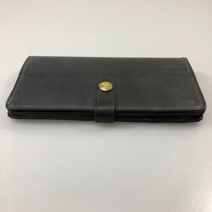 グレンロイヤル 長財布 二つ折り財布 フラップボタン ブライドルレザー ブラック ゴールド金具 GLENROYAL【AFI1】