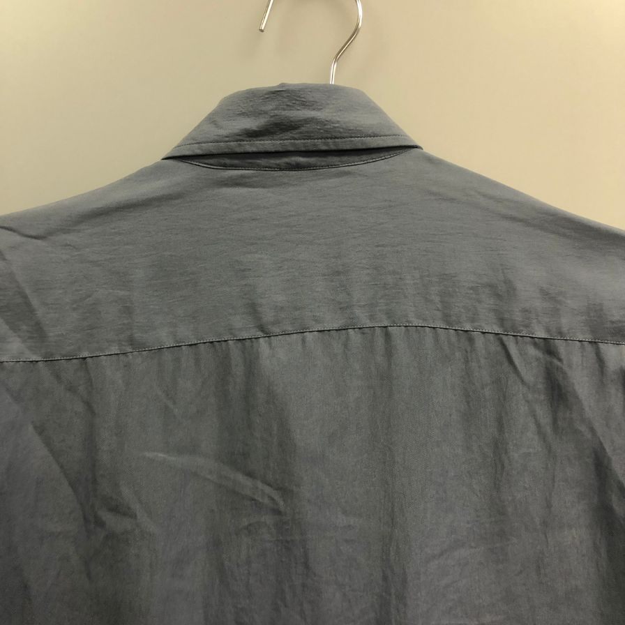 中古◆イブサンローラン プールオム シルクシャツ ブルー 90s メンズ サイズ4 YVES SAINT LAURENT POUR HOMME 【AFB35】