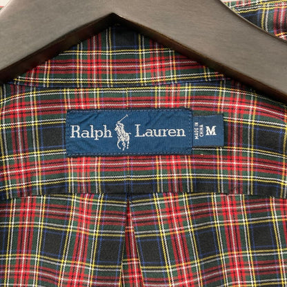美品◆ラルフローレン ボタンダウンシャツ 90年代 チェック メンズ サイズM Ralph Lauren 【AFB25】