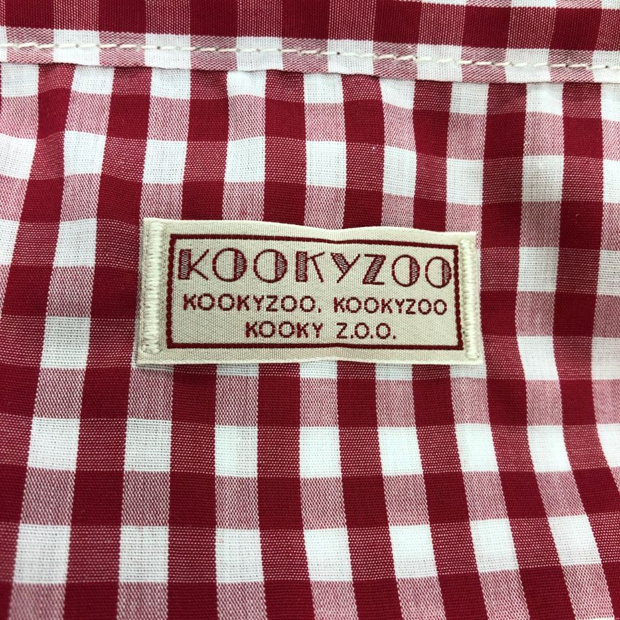 極美品◆クーキーズー 長袖シャツ ジュベナイル ウエスタン ギンガムチェック 赤 サイズ46 KOOKY ZOO 【AFB32】
