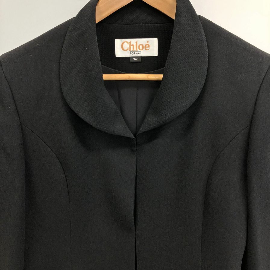 美品◆クロエ フォーマル テーラードジャケット 喪服 冠婚葬祭 ポリエステル ブラック レディース サイズ9AR Chloe FORMAL 【AFB5】