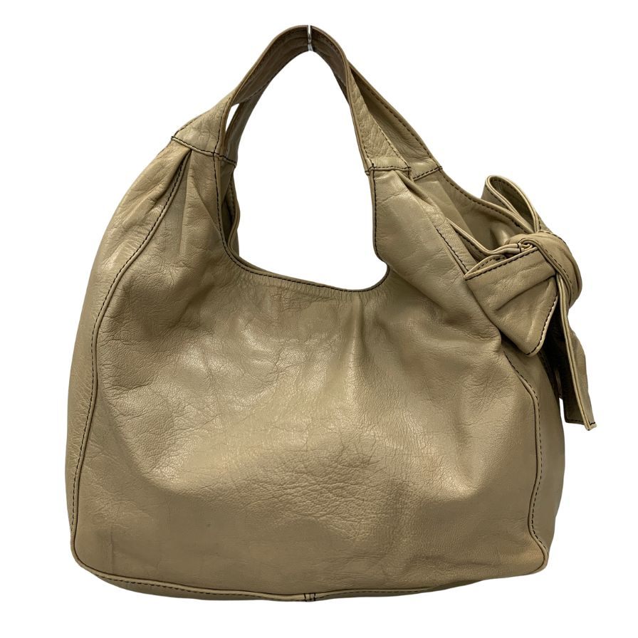 ヴァレンティノ ガラヴァーニ ショルダーバッグ リボン マグネット  レザー レディース ベージュ系 VALENTINO GARAVANI【AFE3】